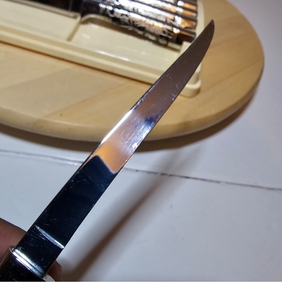 Vintage 1950s Set 6 Carvel Hall Fine Cutlery by Briddell Steak Knives In Case - Picture 8 of 11